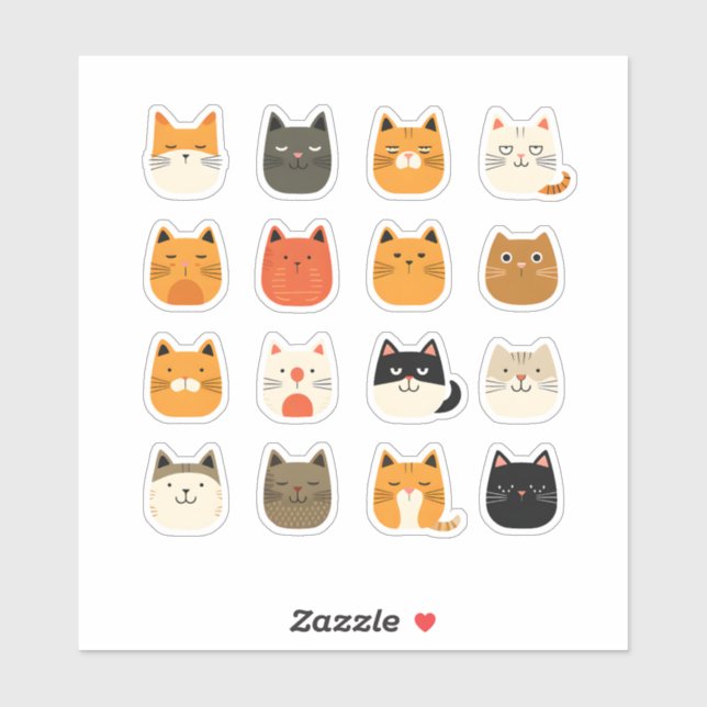 Cute Cats Expression Sticker (Sheet)