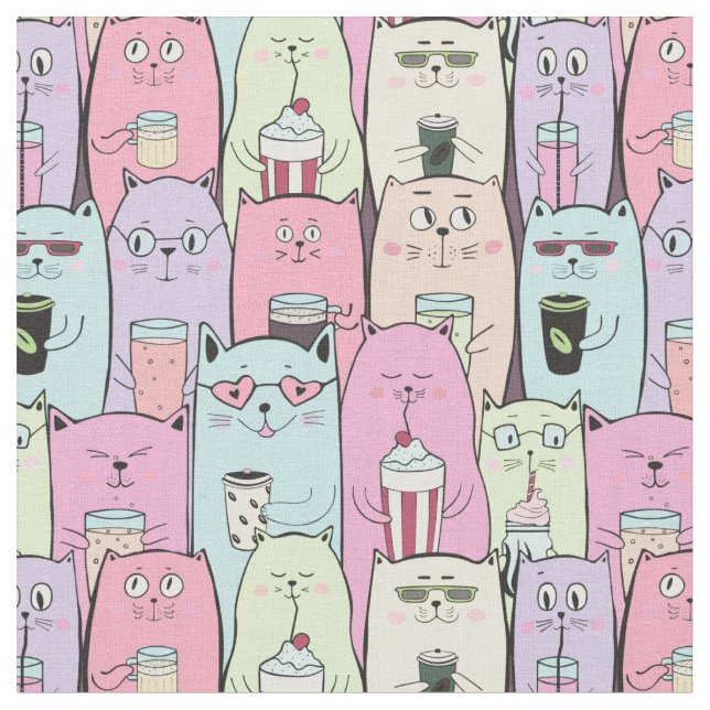 Cute Cats Fabric (Close Up)