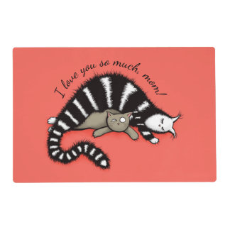 Cute Cats Family Love Mom Placemat