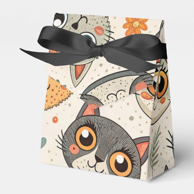 Cute Cats Favor Boxes (Front Side)