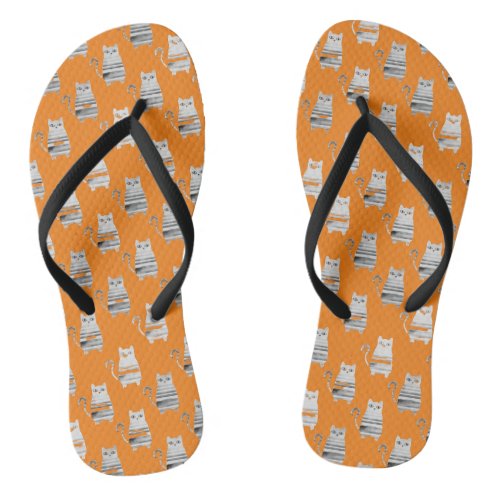 cute cats for cat lovers flip flops