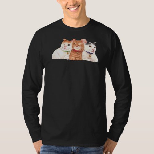 Cute Cats Friends Fun Three Tres Amigos T_Shirt