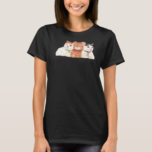 Cute Cats Friends Fun Three Tres Amigos T_Shirt