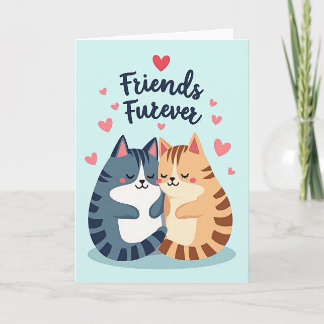 Cute Cats Friends Furever Card (Front)