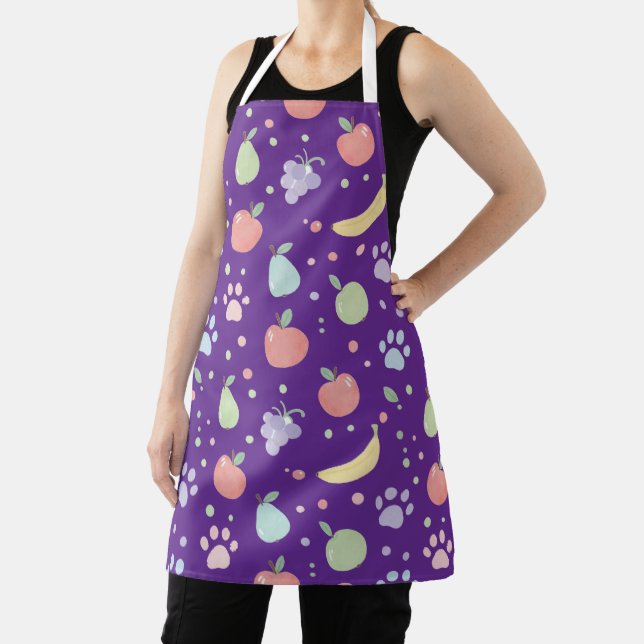 Cute Cats & Fruits Pattern Apron | Fun Kitchen  (Insitu)