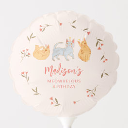 Cute Cats Girl Birthday Party Balloon