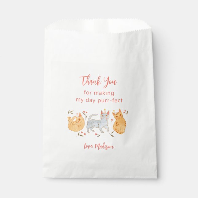 Cute Cats Girl's Birthday Party Favor Bag (Front)