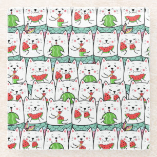 Cute Cats Glass Coaster