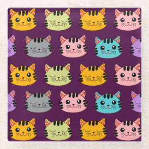 Cute Cats Glass Coaster