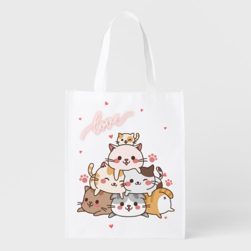 Cute Cats Grocery Bag