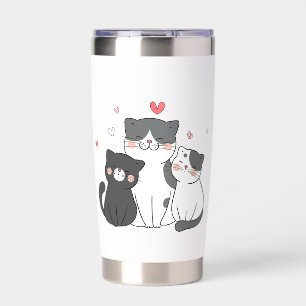 cute cats group cat lover design buy now insulated tumbler