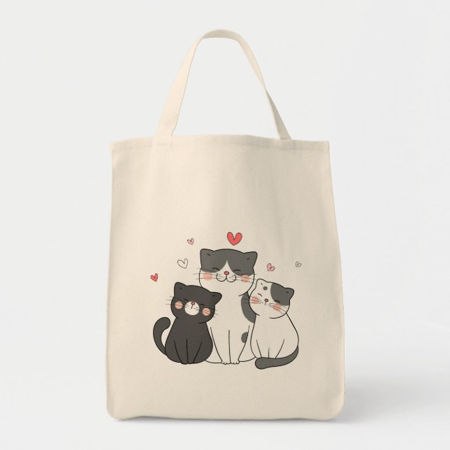 cute cats group | cat lover design | buy now  tote bag (Front)