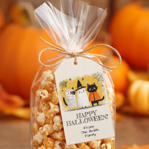 Cute Cats Halloween Party Gift Tags