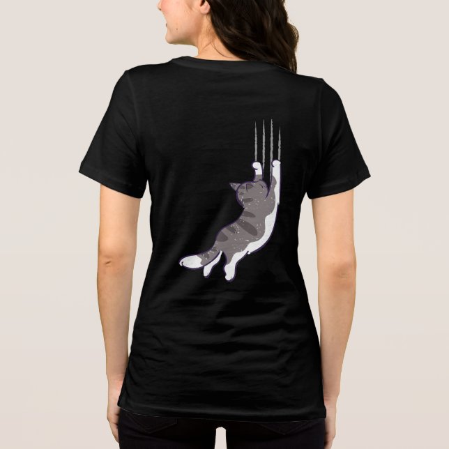 Cute Cats - Hanging on! Tri-Blend Shirt (Back)