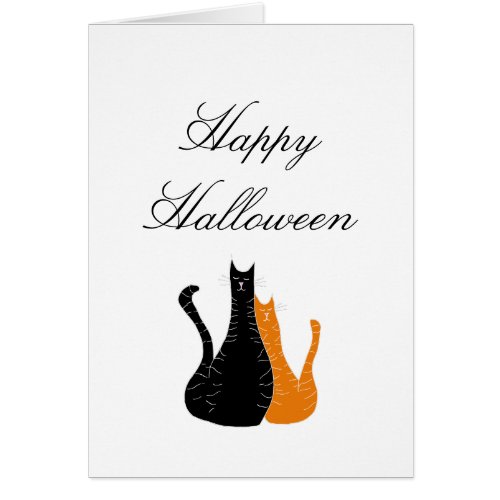Cute Cats Happy Halloween Greeting Card