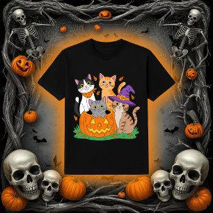 Cute Cats in a Pumpkin   Halloween Cat Mom T-Shirt