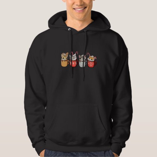 Cute Cats In Christmas Coffee Cat Owners Hot Choco Hoodie