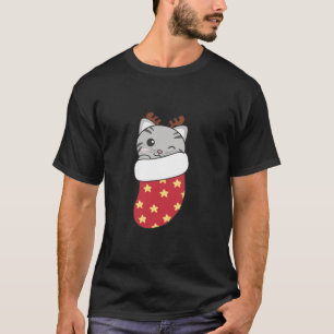 Cute Cats In Christmas Sock For Christmas Cat T-Shirt