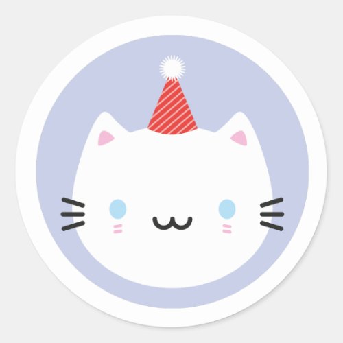 Cute Cats in Party Hats Classic Round Sticker