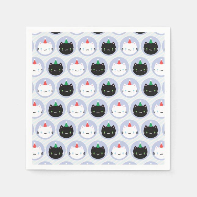 Cute Cats in Party Hats Napkins (Front)