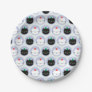 Cute Cats in Party Hats Paper Plates