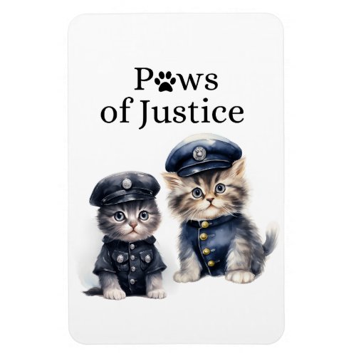Cute Cats in Police Uniforms Paws of Justice  Magnet
