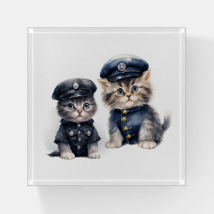 Cute Cats in Police Uniforms Paws of Justice Paperweight