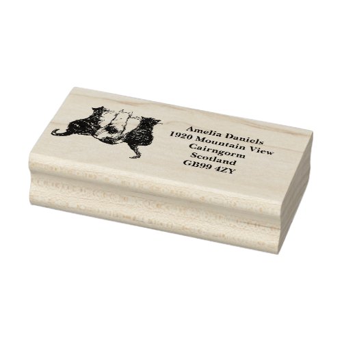 Cute Cats in Row  Return Address Rubber Stamp