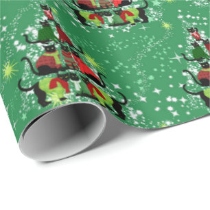 Cute Cats in Sweaters Form Christmas Tree Wrapping Wrapping Paper