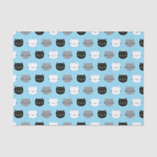 Cute Cats & Kawaii Kittens (Blue) Tissue Paper