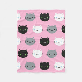 Cute Cats & Kawaii Kittens (Pink) Fleece Blanket