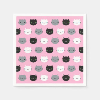 Cute Cats & Kawaii Kittens (Pink) Napkins