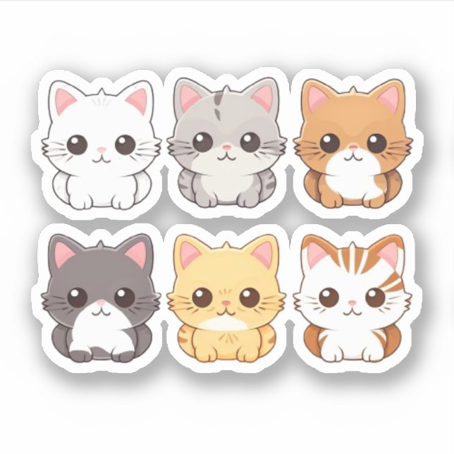 Cute Cats Kawaii Pet Animal  Sticker (Front)