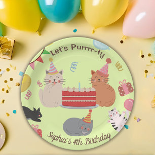 Cute Cats Kid's Birthday Party Paper Plates