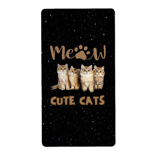 Cute Cats Label (Front)