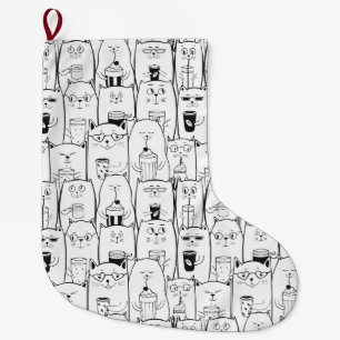 Cute Cats Large Christmas Stocking