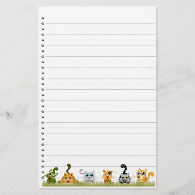 Cute Cats Lined Stationery (Front)