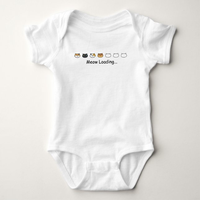 Cute Cats Loading with Meow Loading text T-Shirt (Front)
