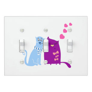 Cute cats love design light switch cover