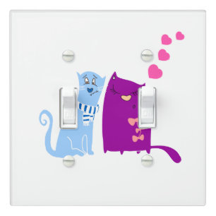 Cute cats love design light switch cover