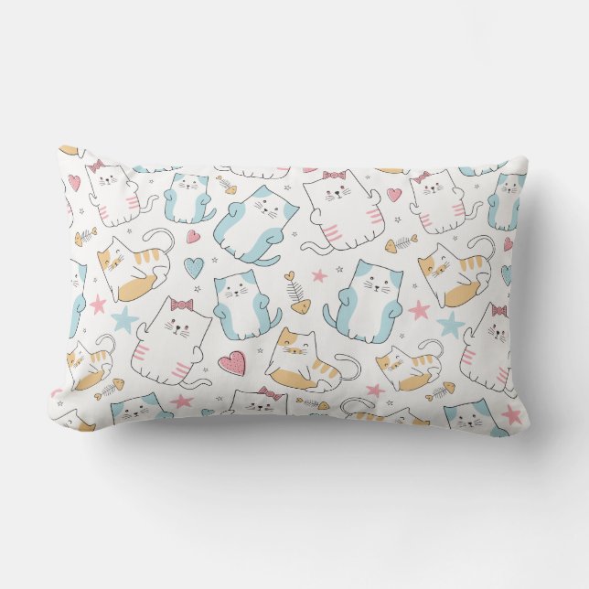 Cute Cats Lumbar Pillow (Front)
