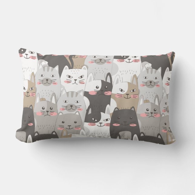 Cute Cats Lumbar Pillow (Front)