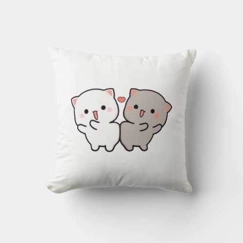 cute cats mochi throw pillow