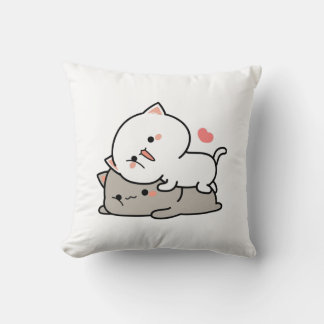 cute cats mochi throw pillow