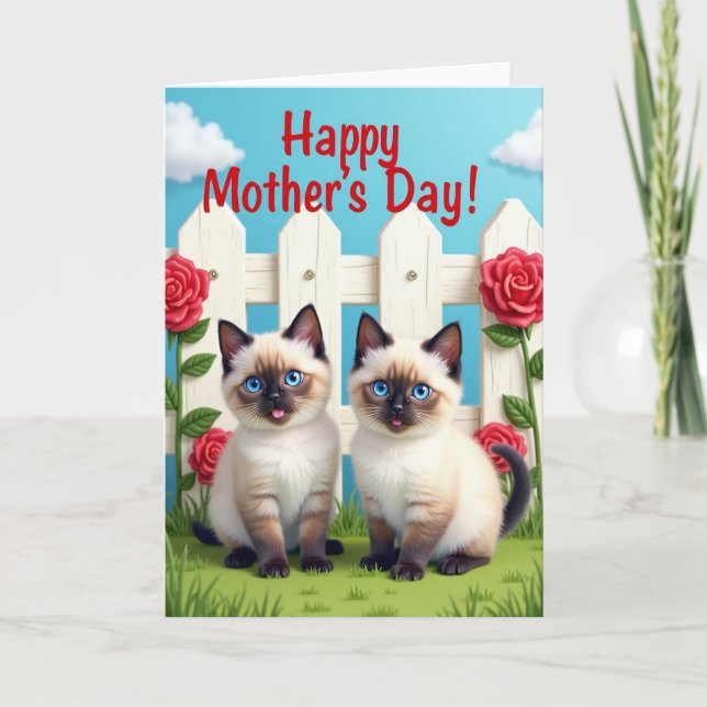 Cute Cats Mothers Day Art Card (Front)