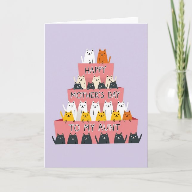 Cute Cats Mothers Day Aunt Card (Front)