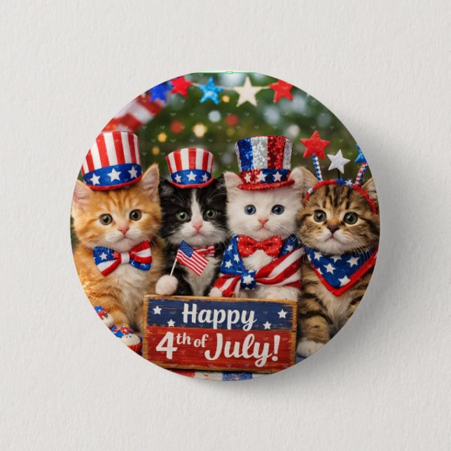 Cute cats of July  Button (Front)