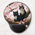 Cute Cats On A Cherry Blossom Tree Gel Mouse Pad at Zazzle