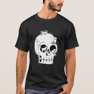 Cute Cats on Skull T-Shirt