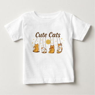 Cute Cats on Swings Baby Bodysuit